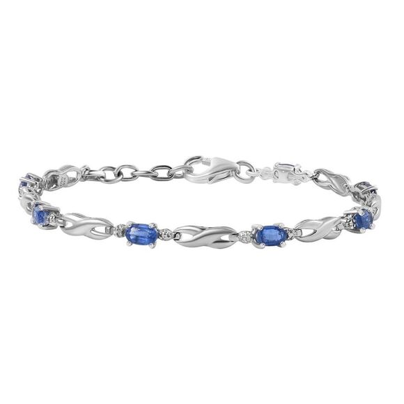 Kashmir Kyanite Bracelet in Rhodium over Sterling Silver 6.5” - Picture 1 of 12